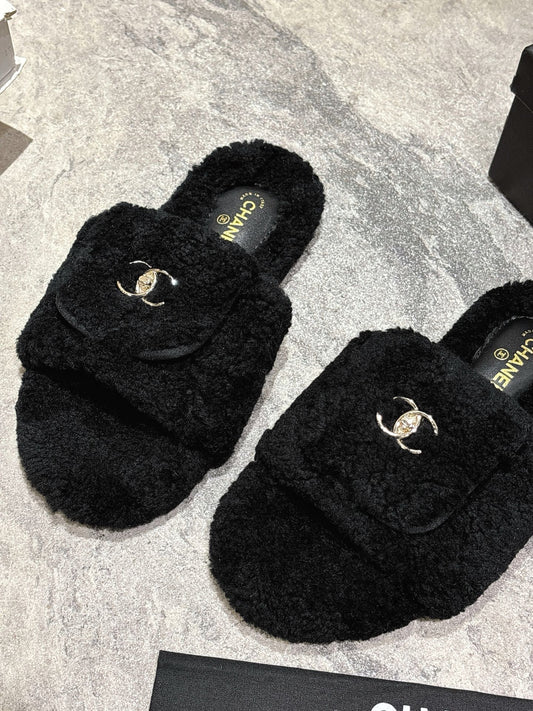 25fw new pocket woolen slippers