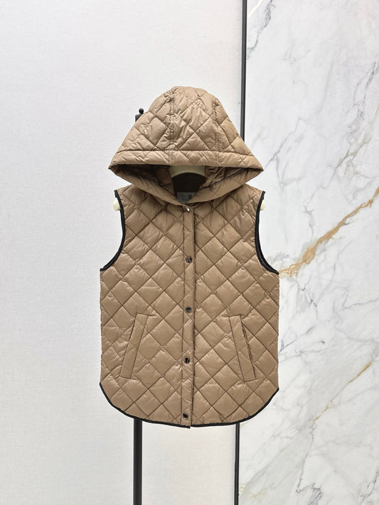 25 New Diamond Hooded Down Vest Jacket