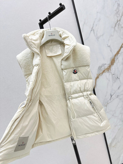 25 New environmentally friendly lambswool down jacket vest(White/Black)