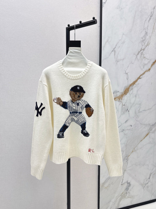 25 New joint baseball bear wool sweater