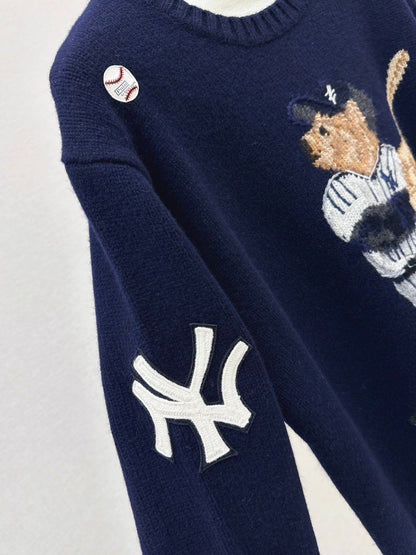 25 New joint baseball bear wool sweater