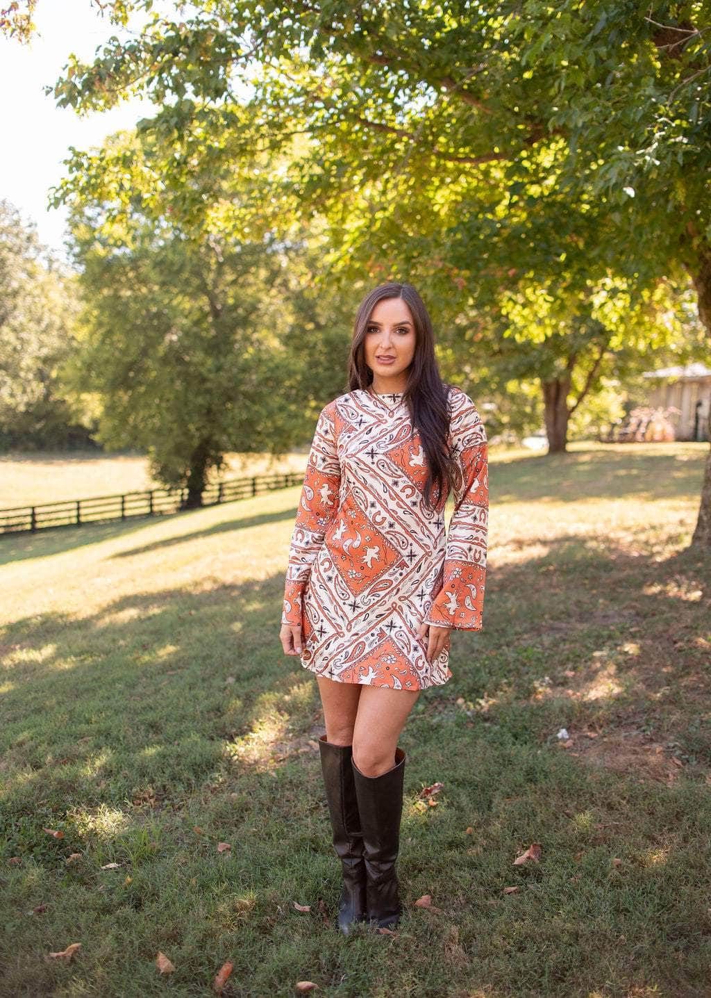 Prairie Rose Paisley Mini Dress
