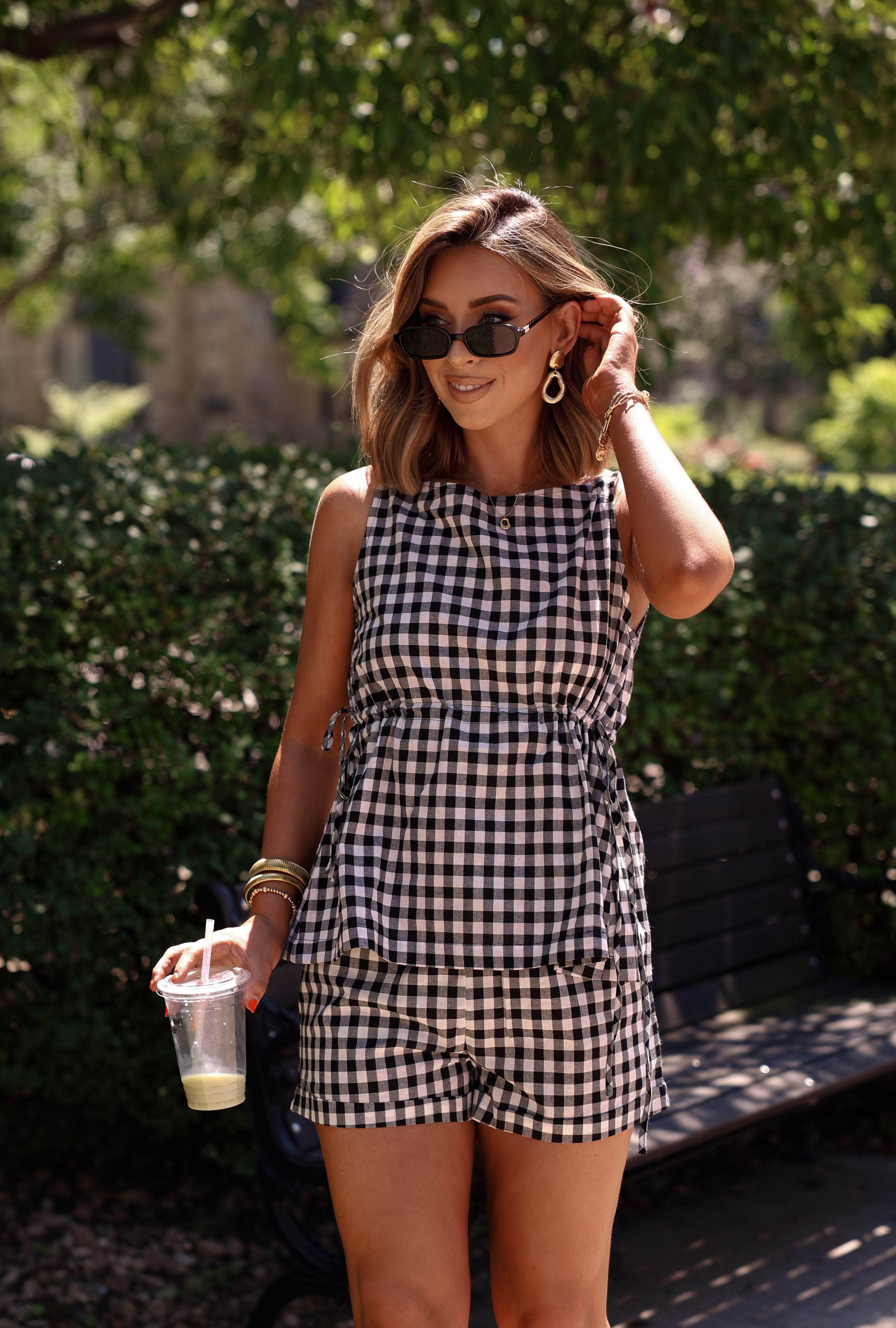 Café Gingham Top