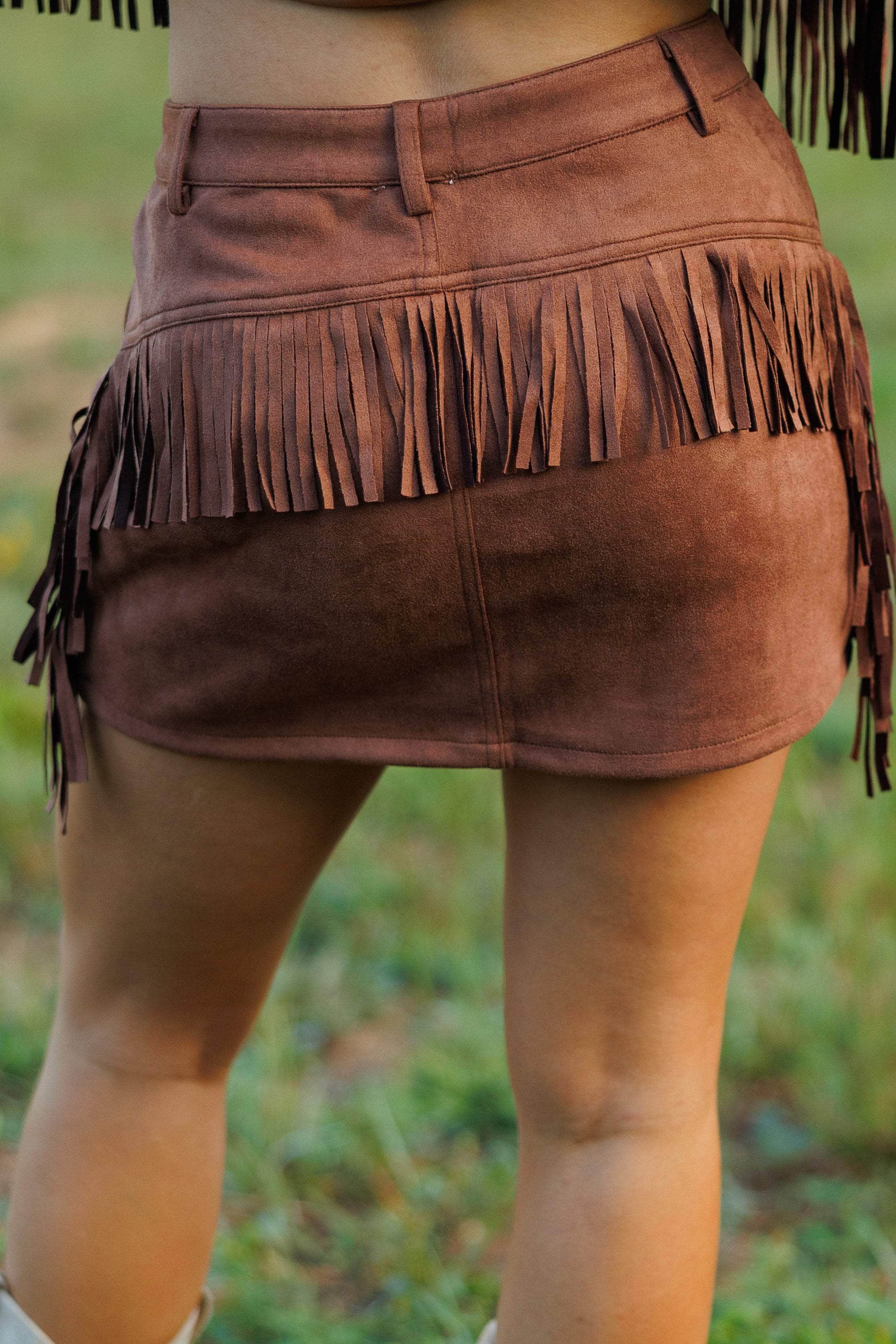 Golden Rodeo Suede Skirt