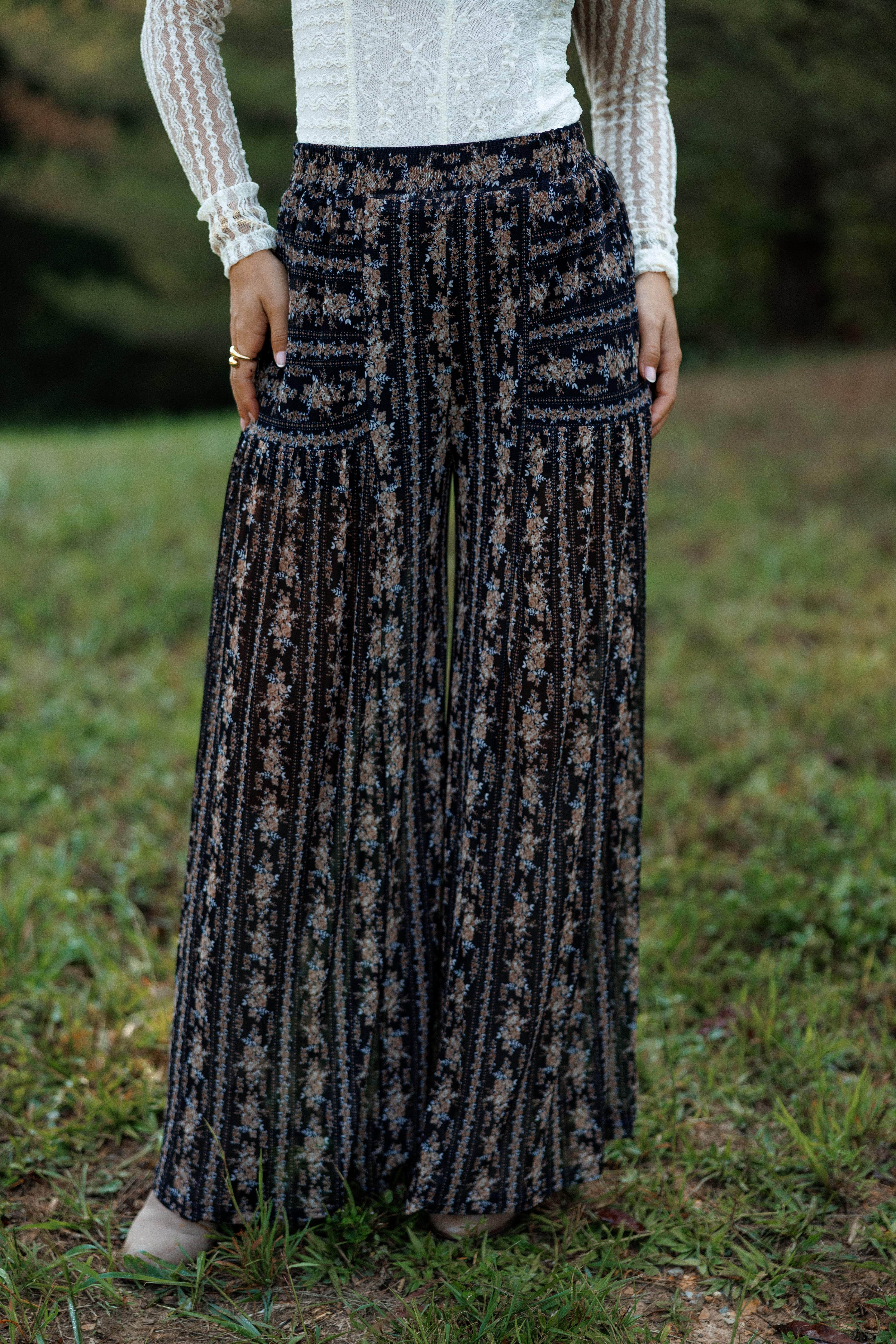 Wildflower Path Mesh Pants