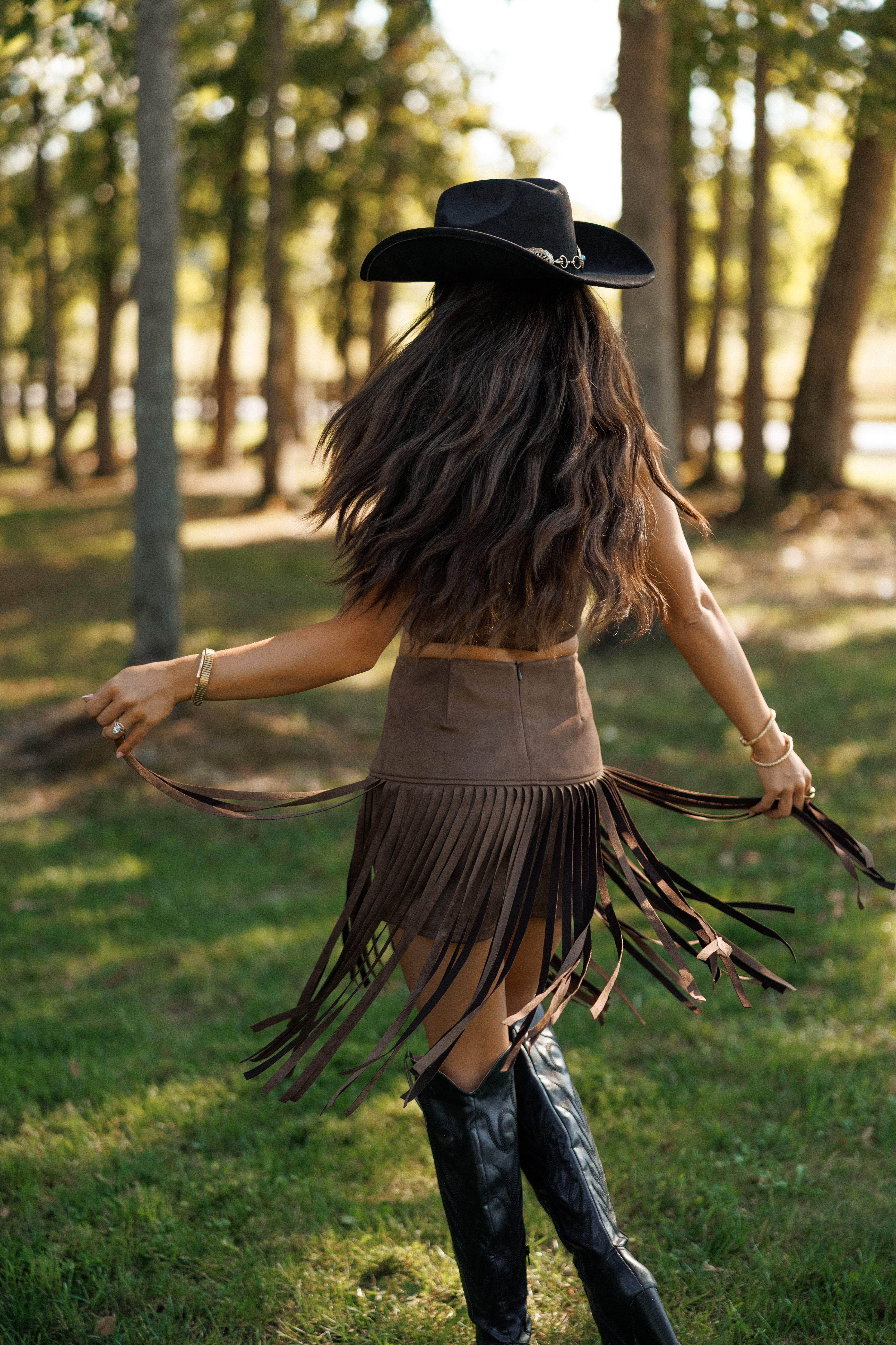 Western Spirit Suede Skirt