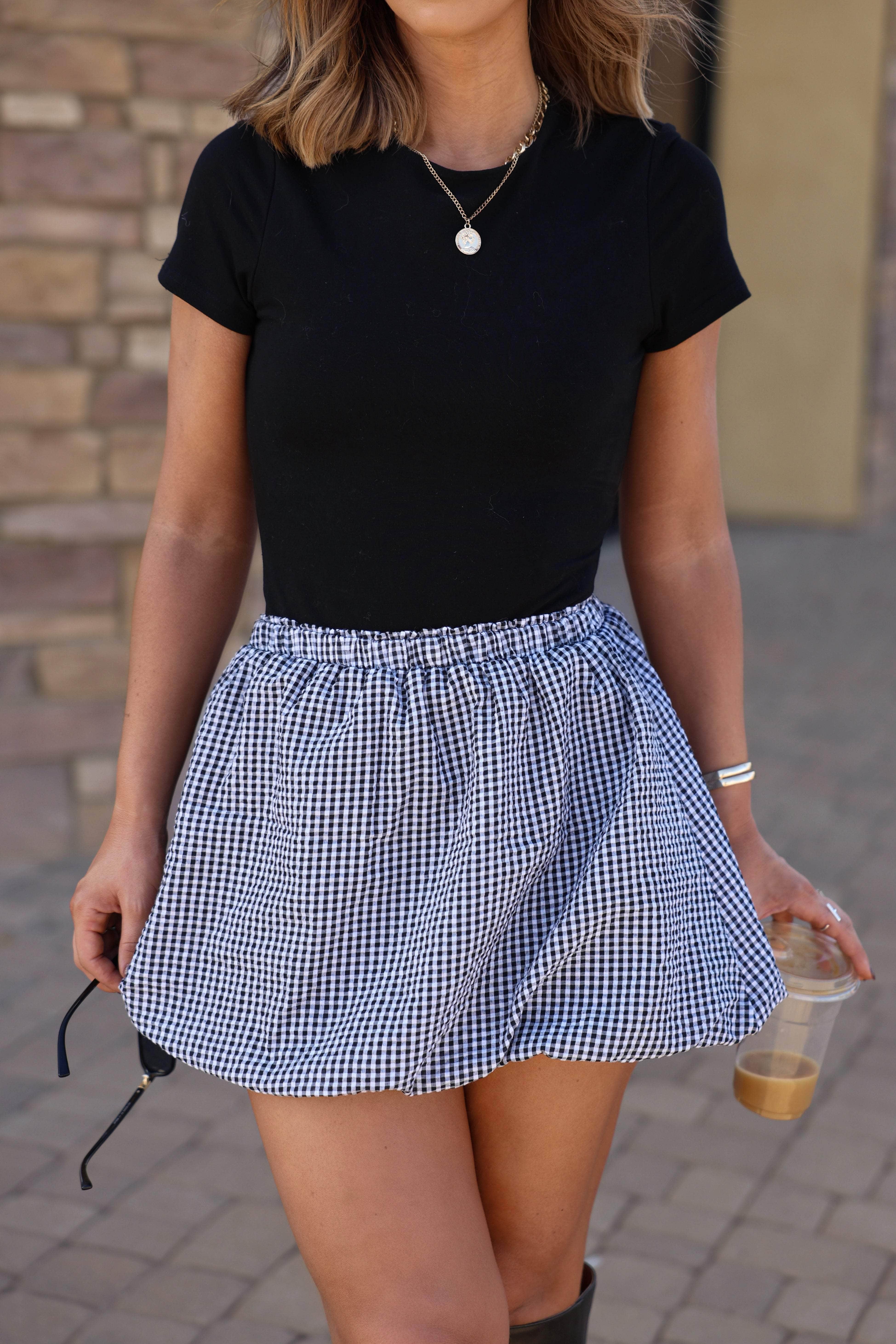 Gingham Bubble Skort