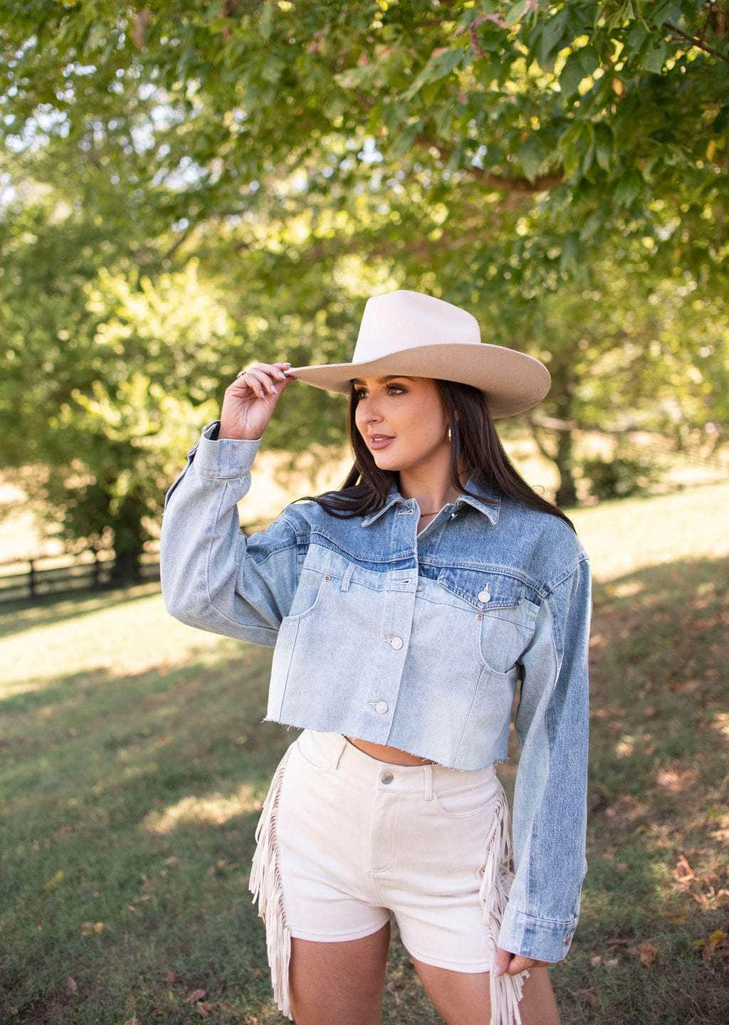 Denim Cowgirl Cropped Jacket