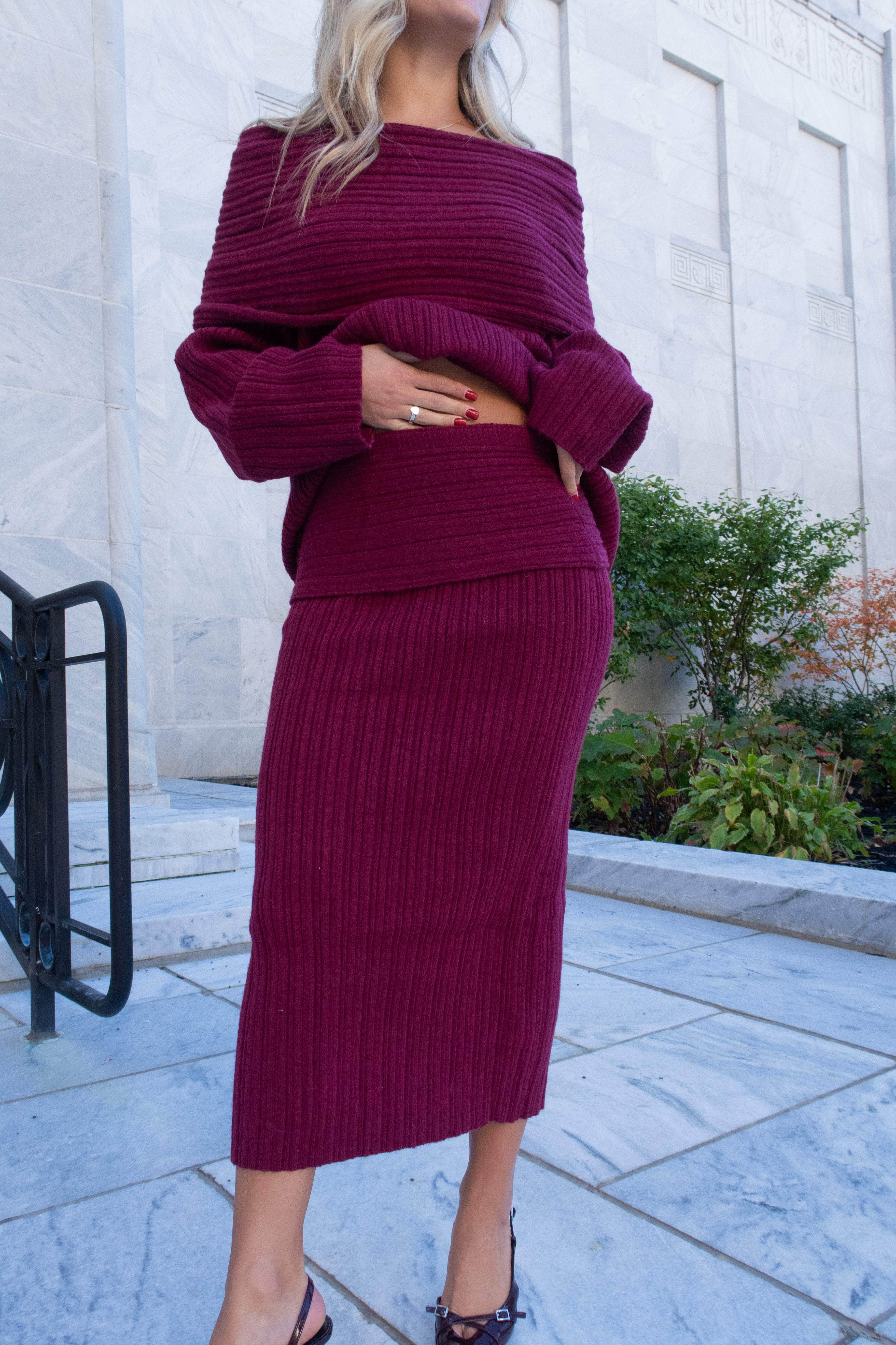 Harvest Wine Sweater Skirt